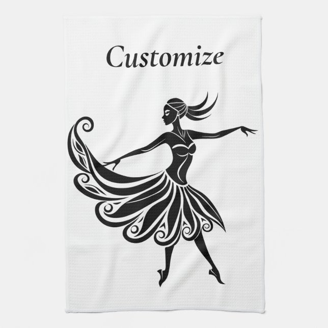 African Dancer Silhouette Art Thunder_Thunder_Cove Kitchen Towel (Vertical)