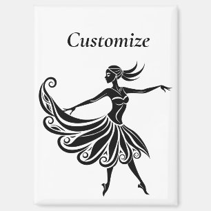 African Dancer Silhouette Art Thunder_Thunder_Cove Magnet