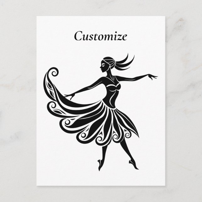 African Dancer Silhouette Art Thunder_Thunder_Cove Postcard (Front)