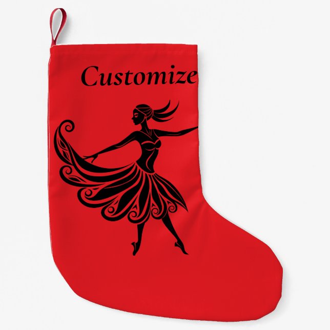 African Dancer Silhouette Art Thunder_Thunder_Cove Small Christmas Stocking (Front)