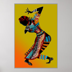 african dancer tribal art poster FROM 8.99