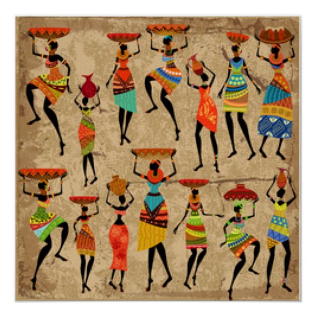 African Dancing Ladies Poster (Front)