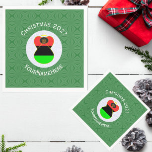 African Diaspora Angel Christmas Flag Personalized Napkin