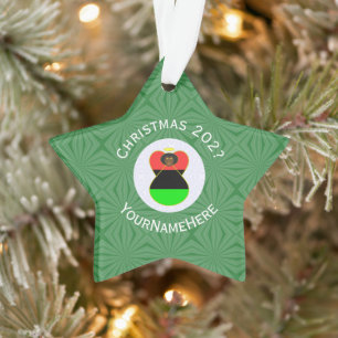 African Diaspora Angel Christmas Flag Personalized Ornament