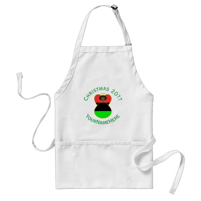 African Diaspora Angel Christmas Flag Personalized Standard Apron (Front)