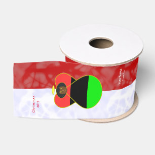 African Diaspora Angel Flag Red White Personalized Grosgrain Ribbon