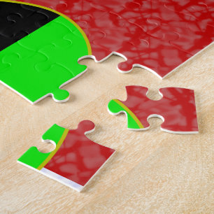 African Diaspora Angel Flag Red White Personalized Jigsaw Puzzle