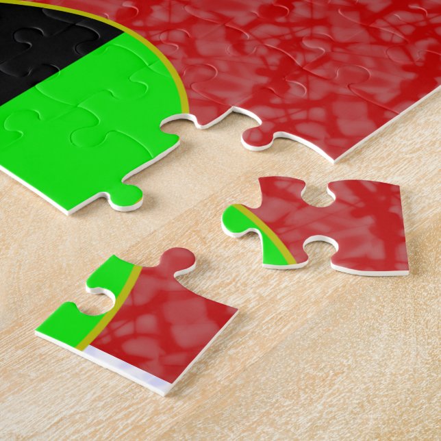 African Diaspora Angel Flag Red White Personalized Jigsaw Puzzle (Side)