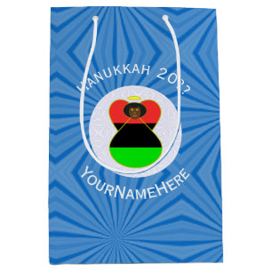 African Diaspora Angel Hanukkah Flag Personalized Medium Gift Bag