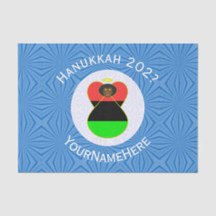 African Diaspora Angel Hanukkah Flag Personalized  Tissue Paper