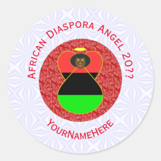 African Diaspora Flag Angel Red Personalized Classic Round Sticker