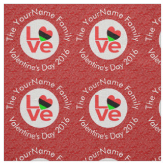 African Diaspora Heart Flag LOVE Red Personalized Fabric
