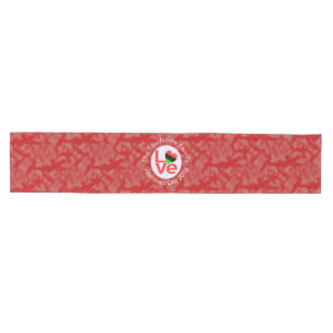 African Diaspora Heart Flag LOVE Red Personalized  Medium Table Runner