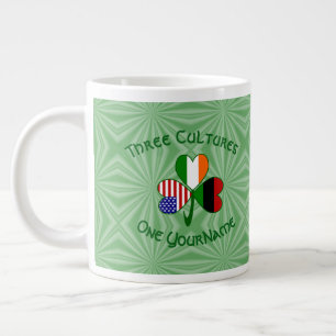 African Diaspora Irish American Shamrock Personal Large Coffee Mug
