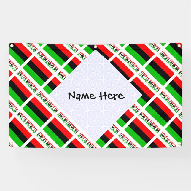 African Diaspora or American Flag Tiles Personal Banner (Horizontal)