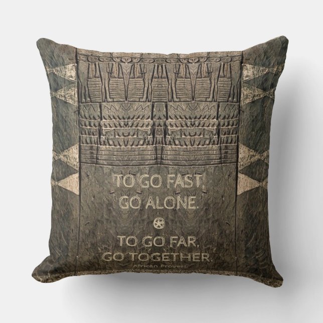 African Door Carving Pillow (Front)