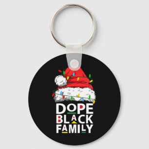 African Dope Black Family Afro Team Santa Matching Keychain