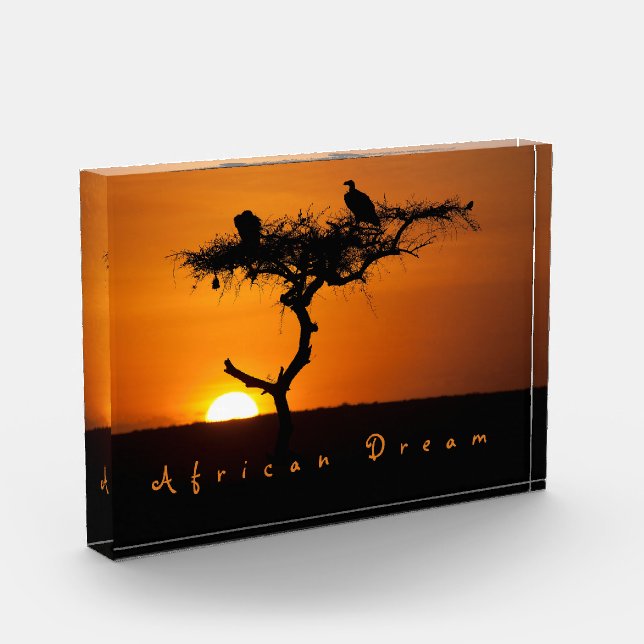 African Dream sunset romantic photo with text Block (Left)