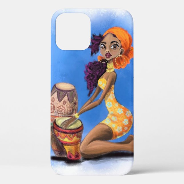 African Drummer Girl iPhone Case (Back)