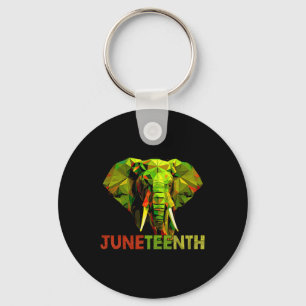 African Elephant Art Freedom Black History Keychain