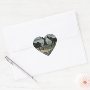 African Elephant Art Print Heart Sticker