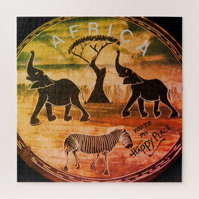 African Elephant Art Print Jigsaw Puzzle (Vertical)