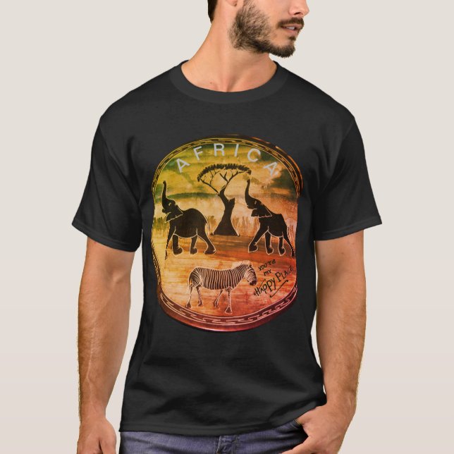 African Elephant Art Print T-Shirt (Front)