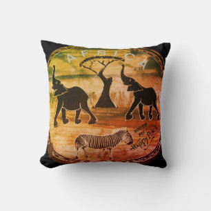 African Elephant Art Print Throw Pillow