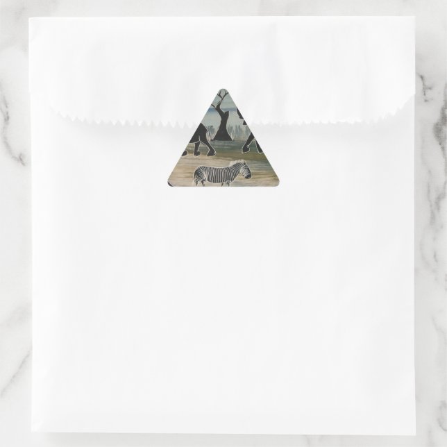 African Elephant Art Print Triangle Sticker (Bag)
