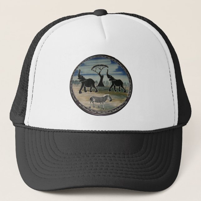African Elephant Art Print Trucker Hat (Front)