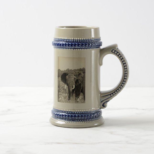 African Elephant Beer Stein (Right)