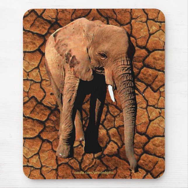 African Elephant Big Five Wildlife Animal Mousepad (Front)