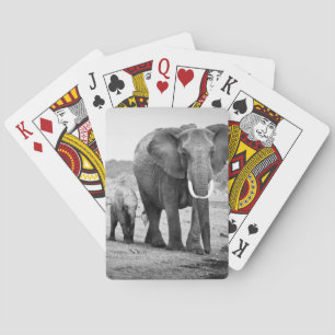 African Elephant & Calves Kenya, Africa Playing Cards