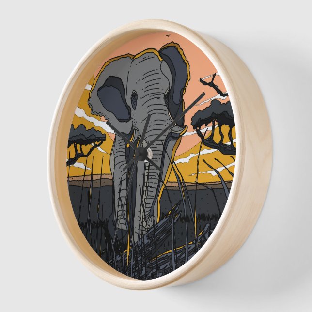 African Elephant Clock (Angle)