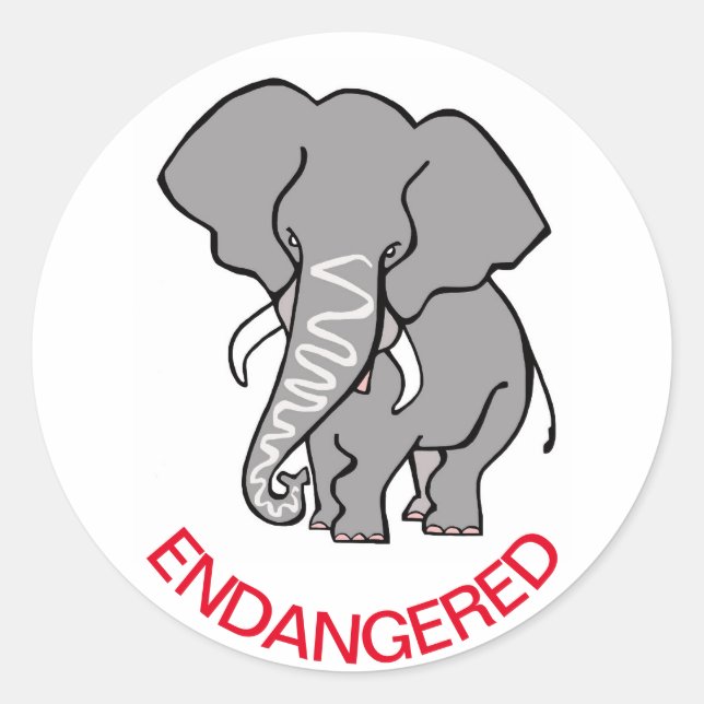  African ELEPHANT Conservation -  Save Wildlife Classic Round Sticker (Front)