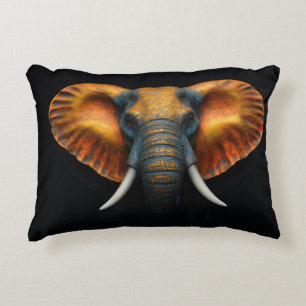 African elephant head accent pillow
