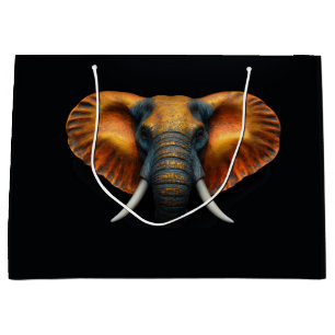 African elephant head  large gift bag