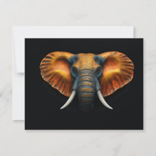 African elephant head thank you card