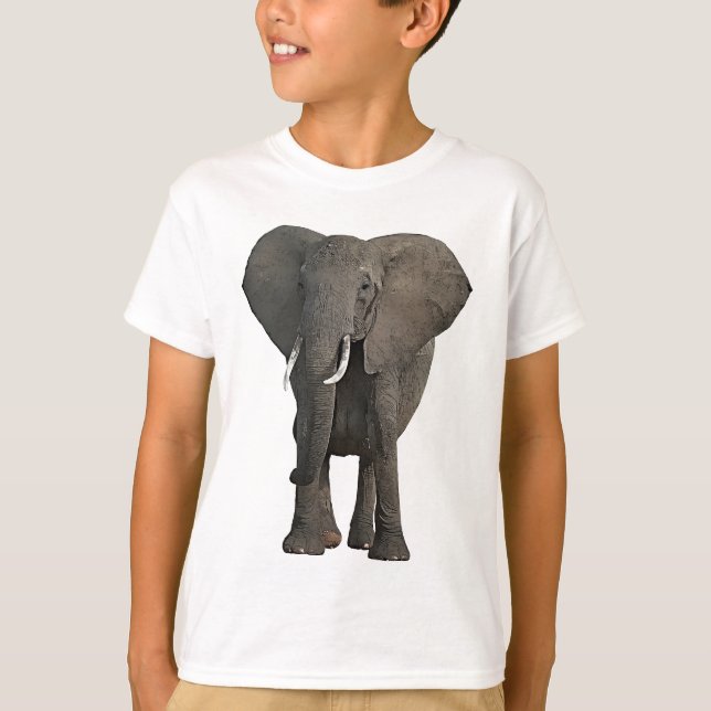 African Elephant Jungle Safari Animal wildlife Art T-Shirt (Front)