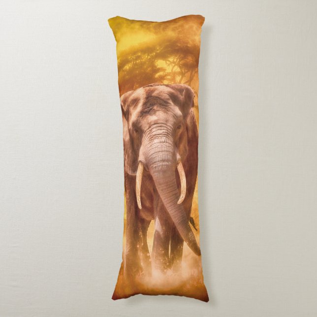 African Elephant "Nobility Body Pillow (Front Vertical)
