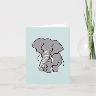 African ELEPHANT -Safari animal -Aqua Card