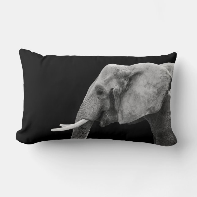 African Elephant Safari Animal Photo Lumbar Pillow (Front)