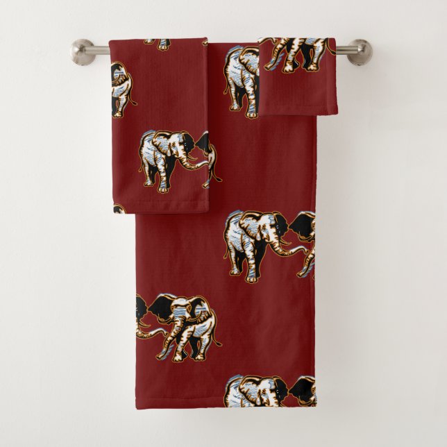 African Elephant Safari Bath Towel Set (Insitu)