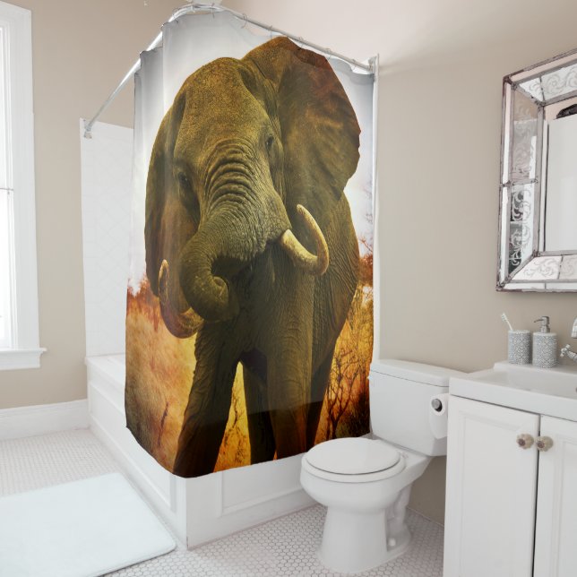 African Elephant Shower Curtain (In Situ)