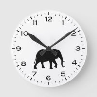 African Elephant Silhouette Black and White