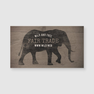 African Elephant Silhouette Rustic Style