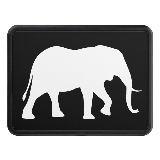 African Elephant Silhouette Trailer Hitch Cover (Front)