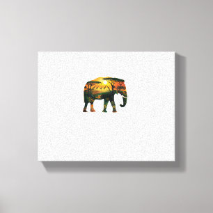 African Elephant Sunset Safari Nature Lovers Shirt Canvas Print