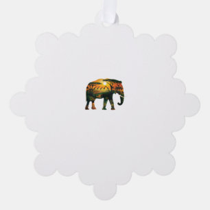 African Elephant Sunset Safari Nature Lovers Shirt Ornament Card