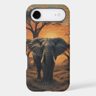 African Elephant Sunset Wildlife Art